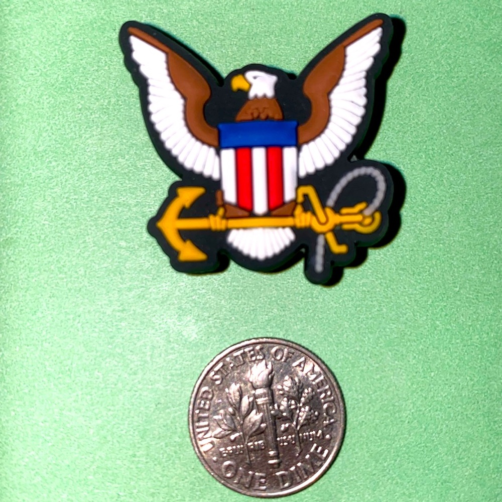 (10 for $15) US Navy Patriotic EAGLE Military Presidential Crocs Shoe Charms